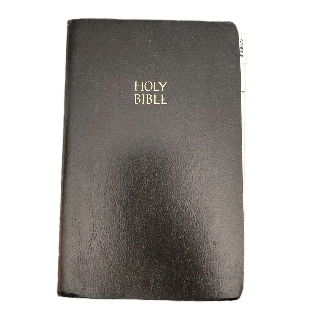 Vintage Thomas Nelson KJV Holy Bible Black Red Letter Indexed Self-Pronouncing
